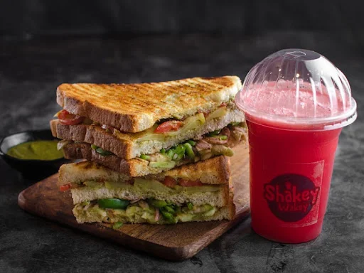 Veg Grill Sandwich + Watermelon Juice