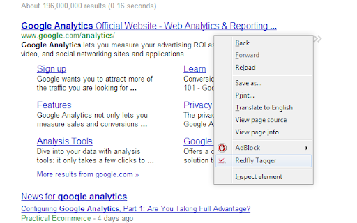 Redfly Tagger for Google Analytics™