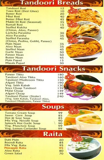 Singla's Sweets, Bakery & Restaurant menu 