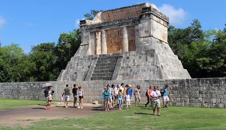 Preserved site of Mayan ruins near Cancun, Mexico. 