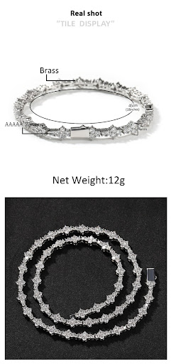 Title 1, Zircon Tennis Chain Mens Hip Hop Necklace, a d...
