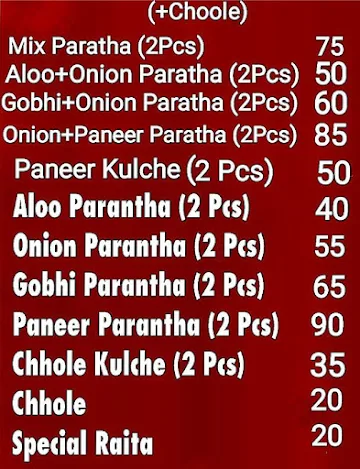 Royal Kulcha menu 