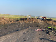 Debris from the explosion was all over the road.