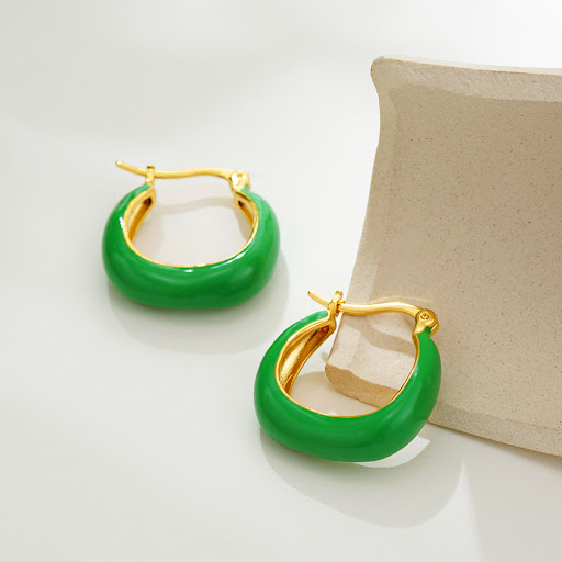 Title 10, 18K Gold Colorful Oil Necklace & Enamel French ...