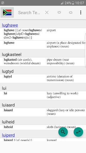 English to Afrikaans Dictionary - Offline