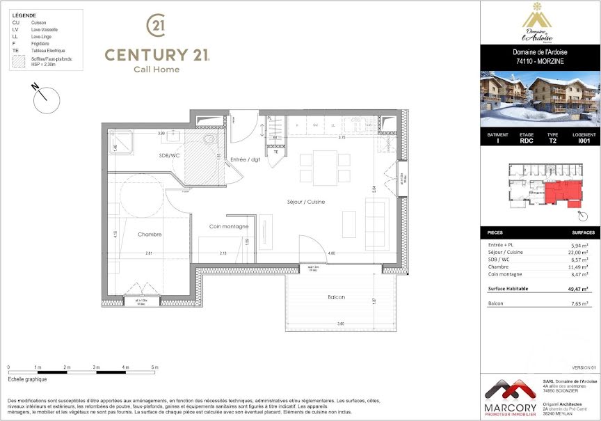 Vente appartement 2 pièces 49.47 m² à Morzine (74110), 380 000 €