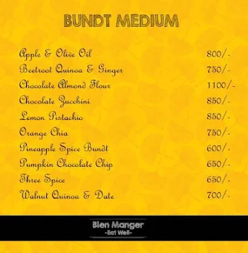 Bien Manger menu 