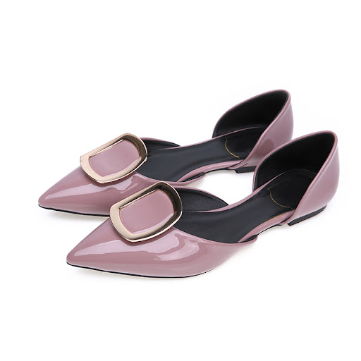 Title 7, Womens Pointed Toe Square Buckle Flat Shoes – ...