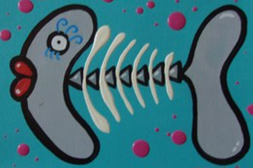 mini tableau poisson en acrylique artiste barre virginie