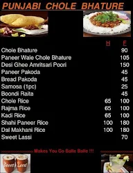 Punjabi Chole Bhature menu 1