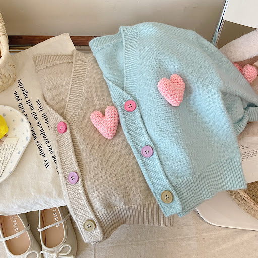 Title 9, Childrens baby wool love coat, soft and warm. ...