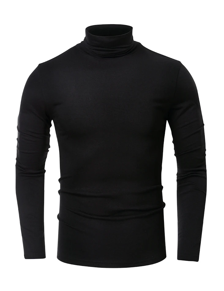 Camiseta de manga larga para hombre, estilo europeo y americano. Cuello alto, ideal para un look moderno y elegante. Comodidad y abrigo garantizados.