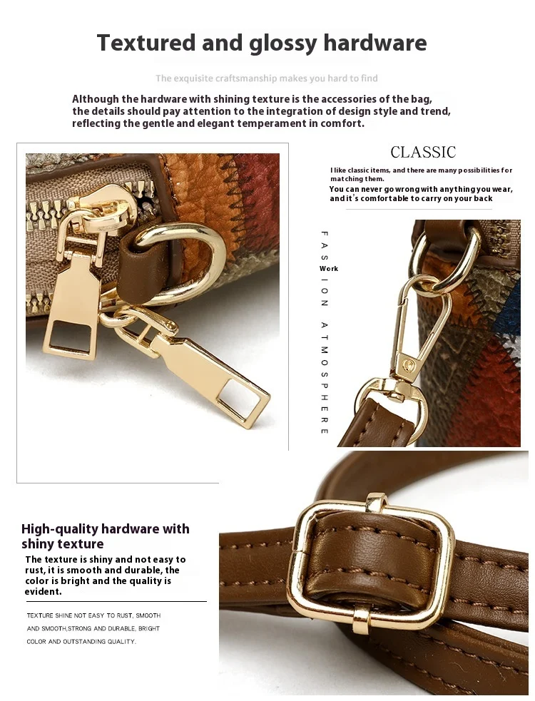 Title 4, Modische Schultertasche aus weichem Leder mit Z...