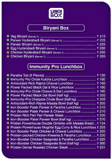 LunchBox - Meals and Thalis menu 