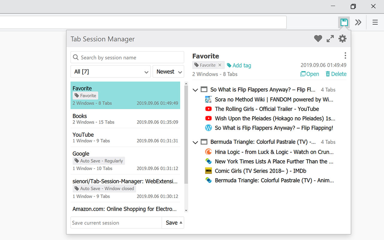 Tab Session Manager Preview image 4