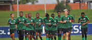 Banyana Banyana players go through their paces during a training session at Princess Magogo Stadium outside Durban on April 4 2019.  