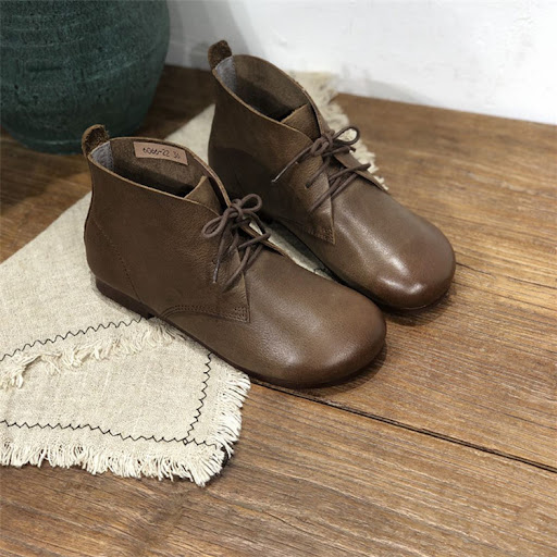 Title 5, Artistic Handmade Leather Short Boots for Women...