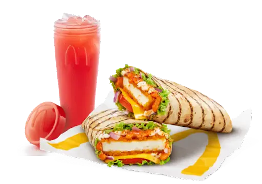 Piri Piri Big Spicy Paneer Wrap + Berry Lemonade