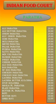 Indian Food Court menu 1