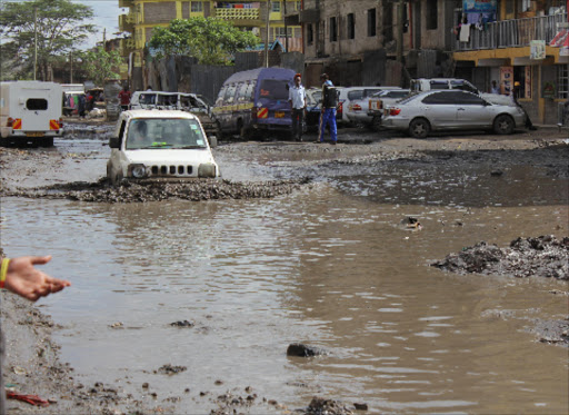 Marimbi Street in Eastleigh, which has become impassable due to the rains.