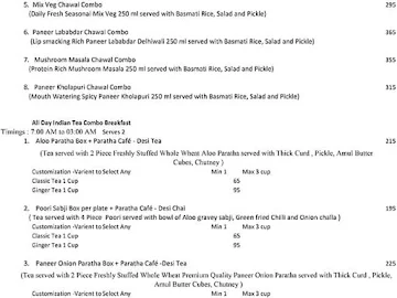Paratha Cafe menu 