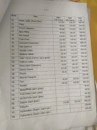 Bikaner Mithaiwala menu 1