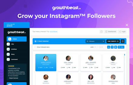 Growthbeast - Best AI-Powered Instagram Bot chrome extension