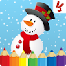 Kids coloring book:  Christmas icon