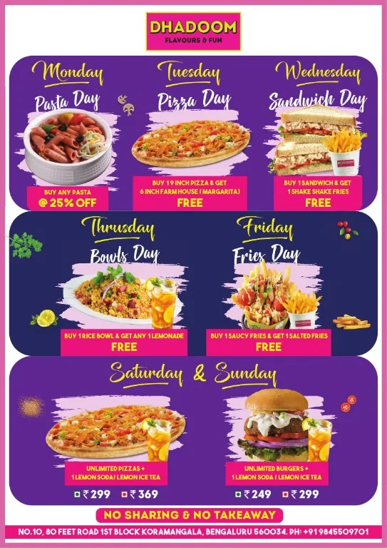 Dhadoom menu 