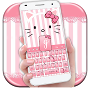 Pink Kitty Bowknot Keyboard  Icon
