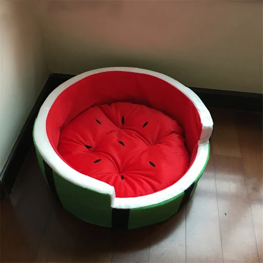 Cartoon Watermelon Shaped Kennel House for Cats Puppies Warm Cotton Dog Bed Mat Sofa Pet Cat Bed for Dogs Fruit Bed
