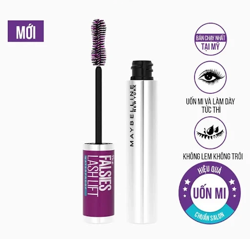 Mascara Uốn Mi, Làm Dài Và Dày Mi Tức Thì Maybelline The Falsies Lash Lift Waterproof - Very Black 8.6ml