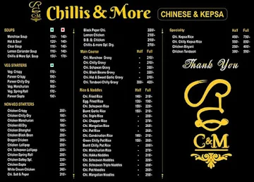 Chillis & More menu 