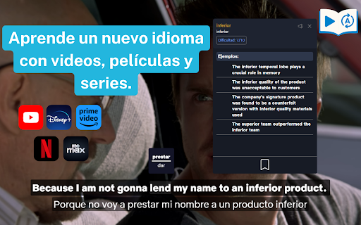 Language Lab Subtítulos Interactivos para YouTube, Netflix,HBO,Prime,Disney