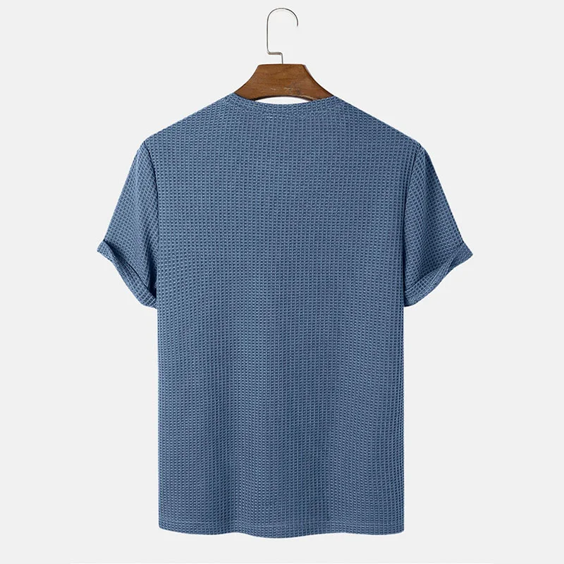 Heren Zomer Effen Kleur Ronde Hals Basic T-shirts Comfortabel en Veelzijdig Perfect voor warme dagen Lichtgewicht en Ademend Casual Kleding voor de Zomer.