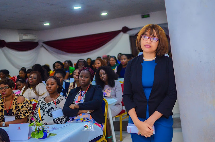 ImpactHer founder Efe Ukala during the training session of the women.