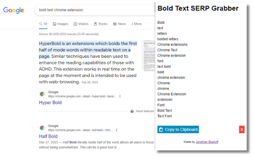 Bold Text SERP Grabber