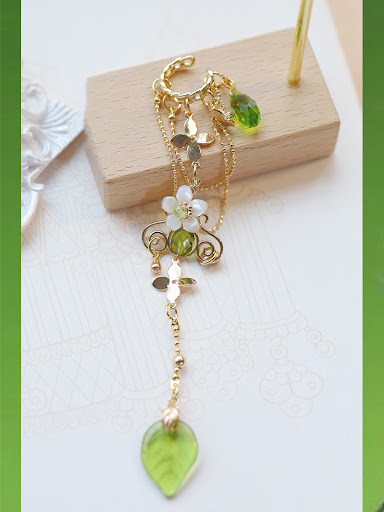 Title 4, Green Pearl Tassel Ear Cuff Enhance your style ...