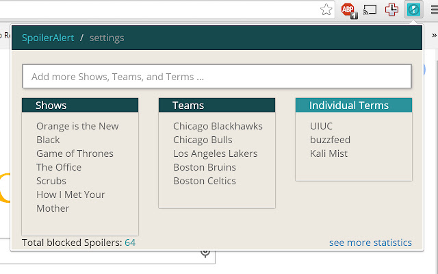 Spoiler Alert chrome extension