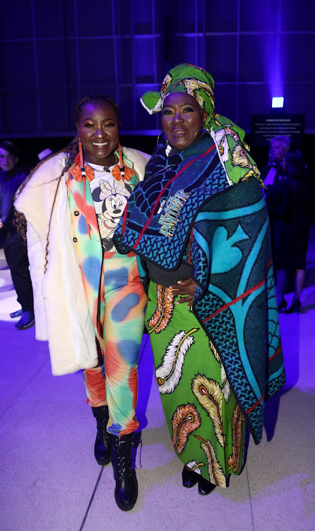 Nothando Mabuza with her famous actor mom Connie Chiume at the Disney Plus launch held at Kyalami Racecourse.