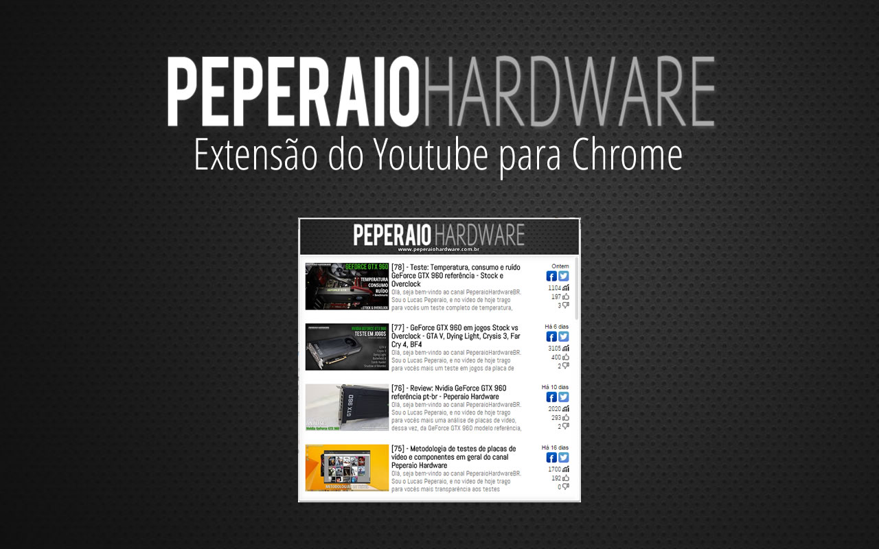 Vídeos PeperaioHardwareBR no Youtube Preview image 1