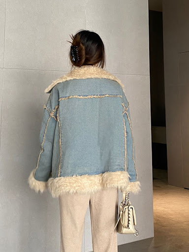Title 2, Womens Winter Denim Fur Collar Coat, Hong Kong...