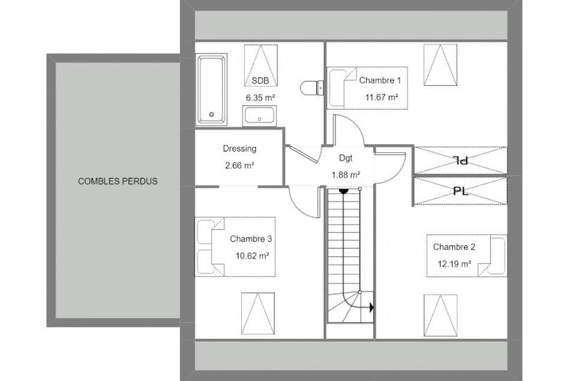  Vente Terrain + Maison - Terrain : 364m² - Maison : 80m² à Parçay-Meslay (37210) 