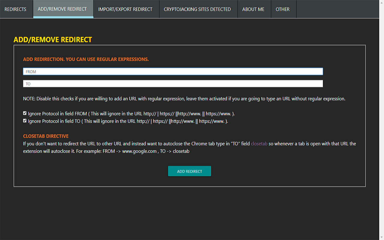 Easy Redirect && prevent Cryptojacking Preview image 4