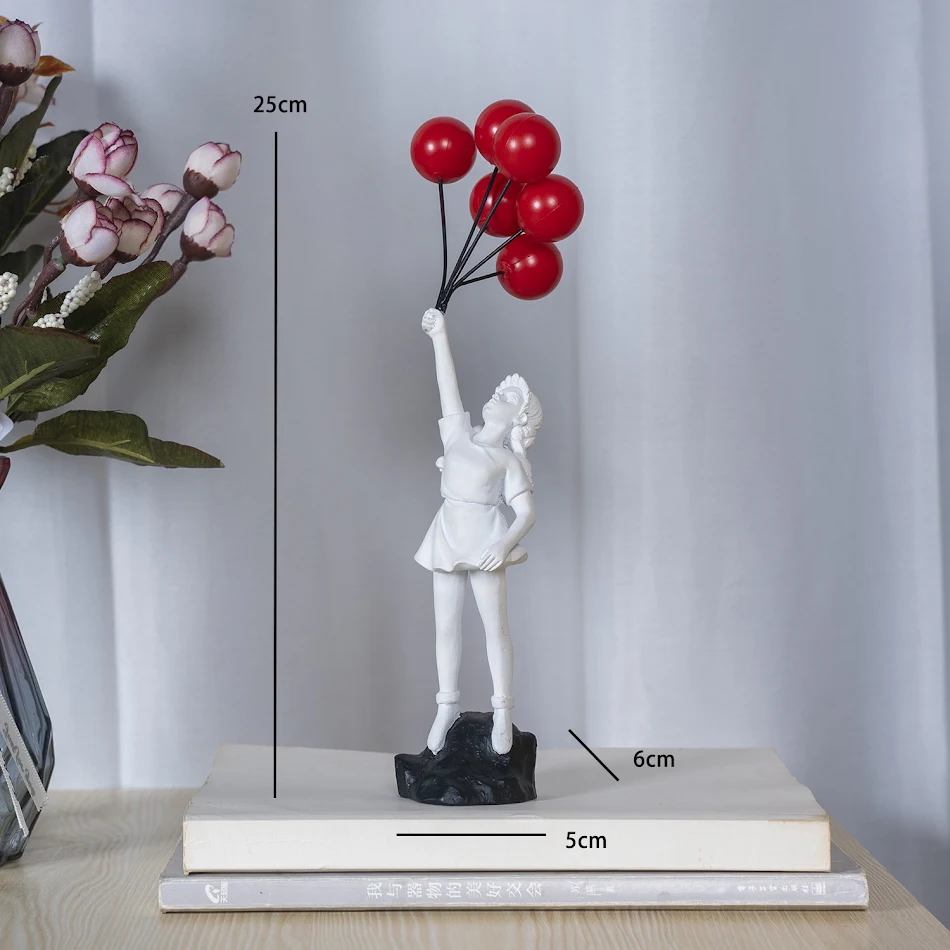 Balloon Girl hars woonkamer decoratie, creatieve kunst voor een vrolijk interieur en een moderne uitstraling.