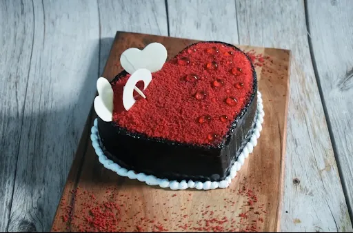 Chocolate Red Velvet Heart Shaped Cake