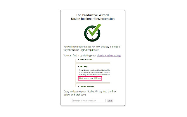 Nozbe bookmarklet extension