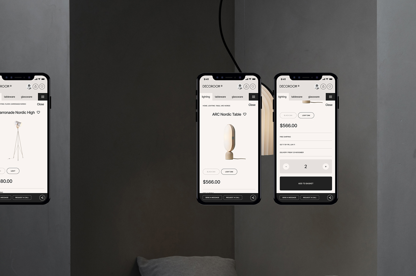 aesthetic decor Ecommerce furniture shop site UI ux Web Website