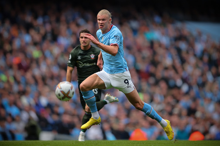 Erling Haaland of Manchester City during the Premier League match against Southampton at Etihad Stadium in Manchester on October 8 2022.