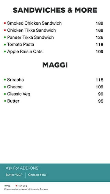 Chai Point menu 